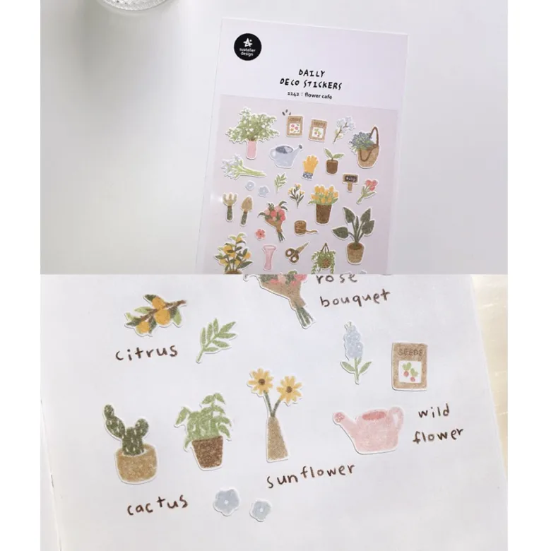 Suatelier | Pegatinas Flower Cafe