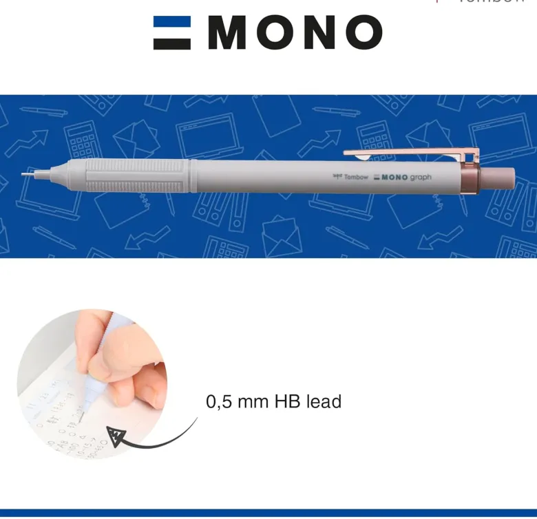 Tombow | Portaminas Mono Graph Lite 0.5 Smokey Brown