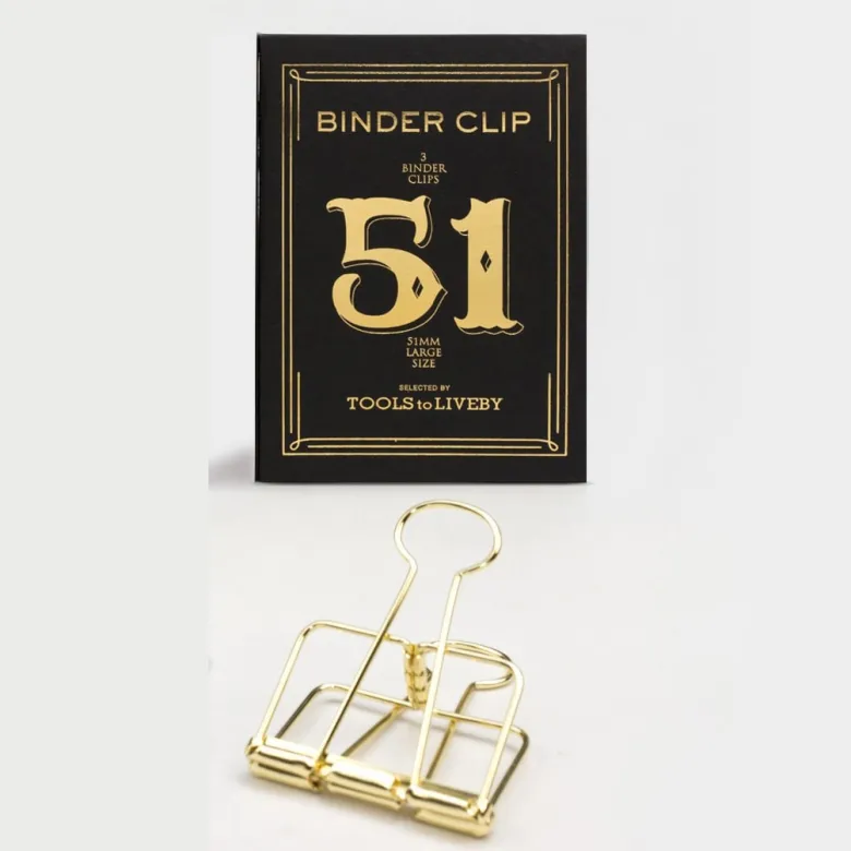 Tools To Liveby | Binder Clips Dorado (51mm)