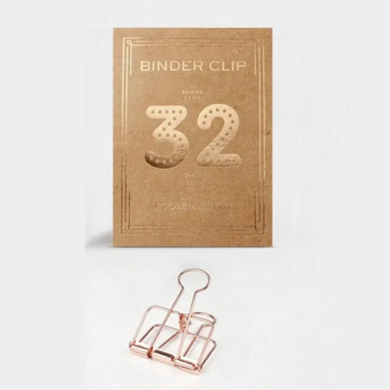 Tools To Liveby | Binder Clips Oro Rosa (32mm)