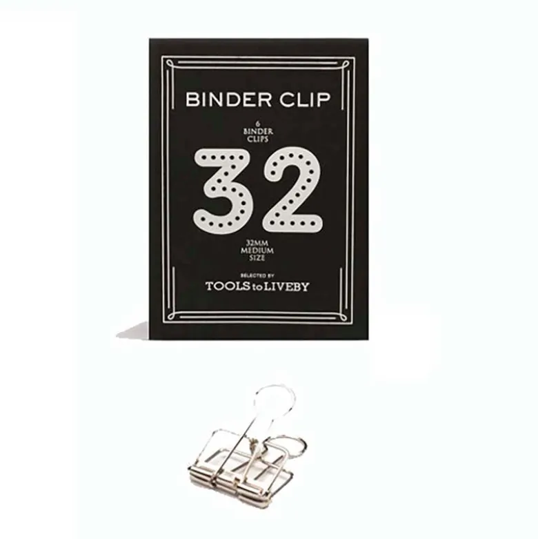 Tools To Liveby | Binder Clips Plateado (32mm)