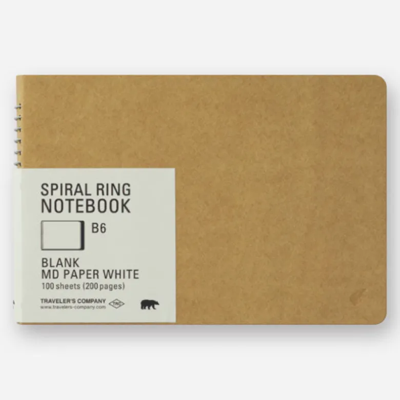 Traveler's Company | Cuaderno Con Espiral B6 Papel Blanco MD