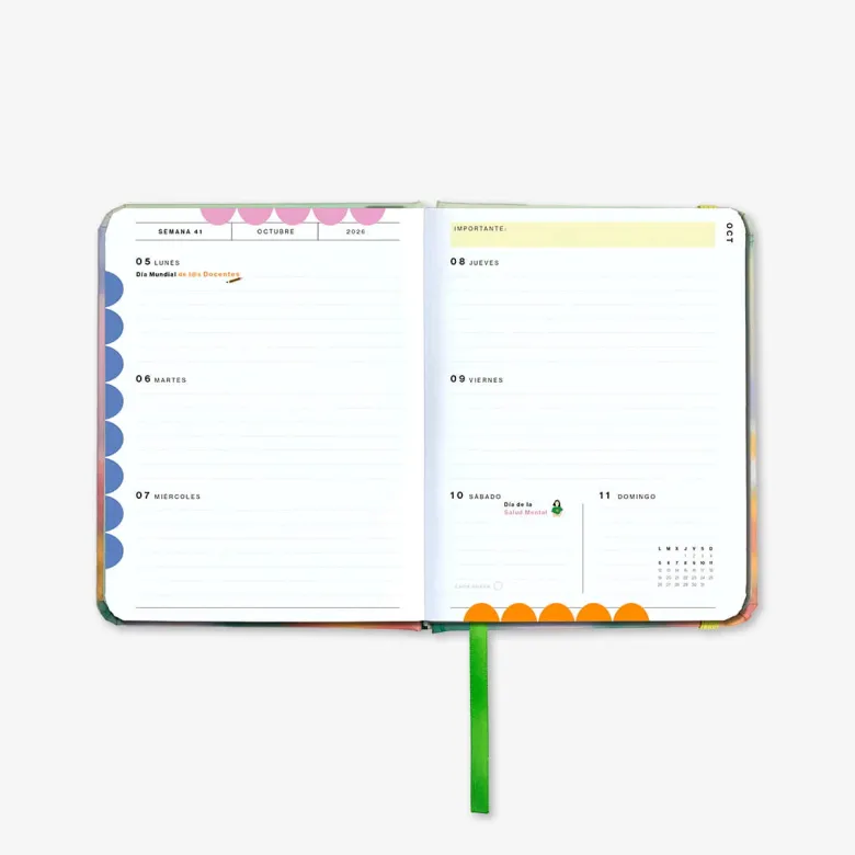 Uo Estudio | Agenda Escolar Bloom MINI 2026-2027 (Semanal)