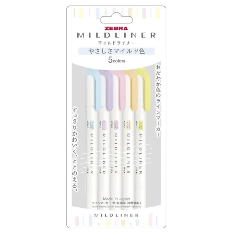 Zebra | Pack de Subrayadores Mildliner Gentle (Nuevos Colores)