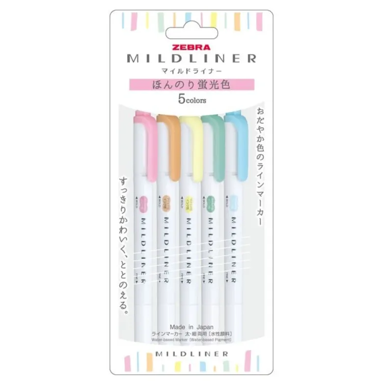 Zebra | Pack de Subrayadores Mildliner Pastel (Nuevo Packaging)