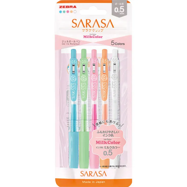 Zebra | Set de Bolígrafos Gel Sarasa Milk